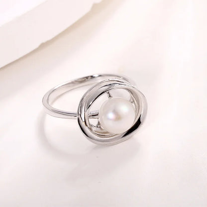 Custom wholesale exquisite jewelry fashionable personalized pearl 925 sterling silver ring