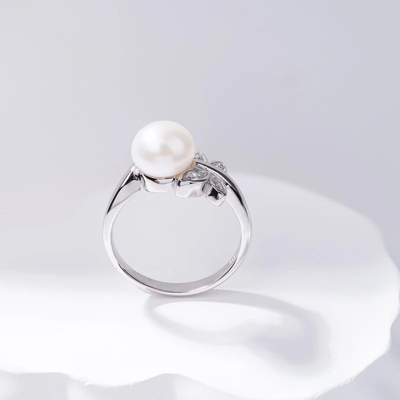 S925 pure silver pearl ring, female niche design, light luxury, high-end feeling, cool style, Instagram trendy fashion