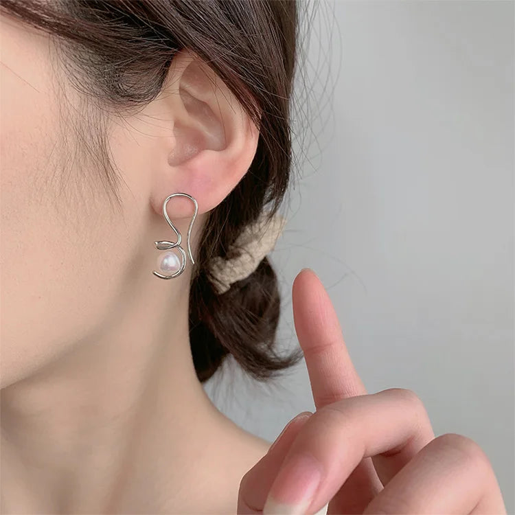 Wholesale bulk luxury 925 sterling silver fine women jewelry fashion pearl stud earrings with zircon diamond