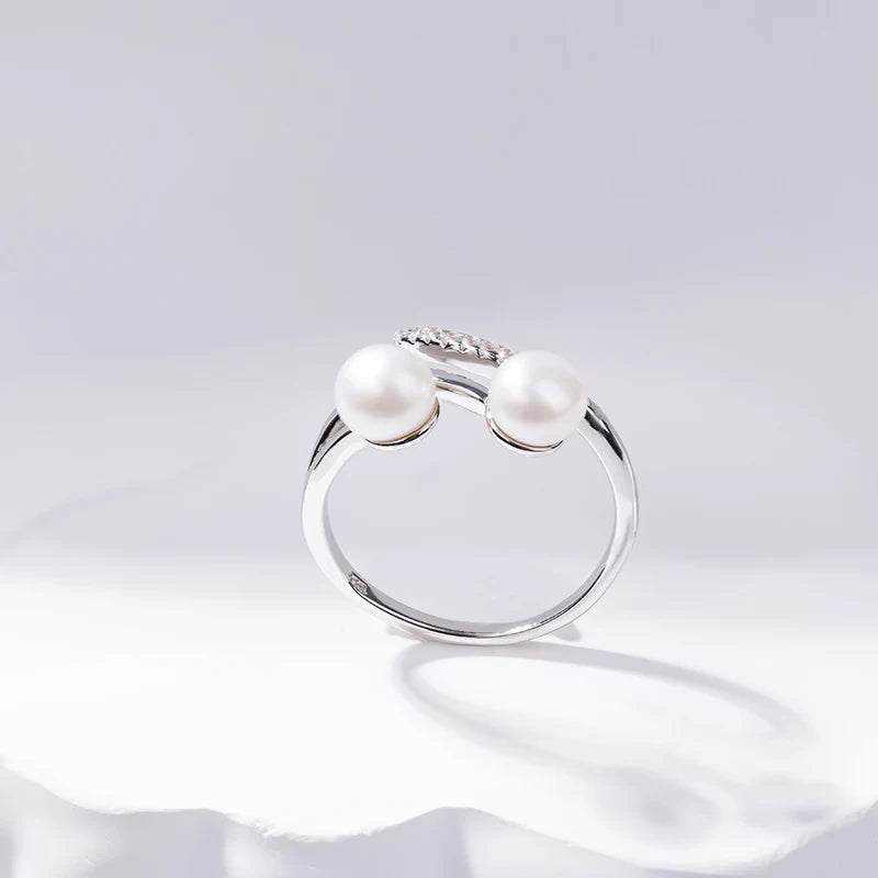 S925 pure silver pearl ring, female niche design, light luxury, high-end feeling, cool style, Instagram trendy fashion