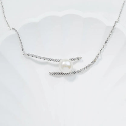 925 sterling silver women teardrop pearl charm drop pendant necklace with pearl pendant