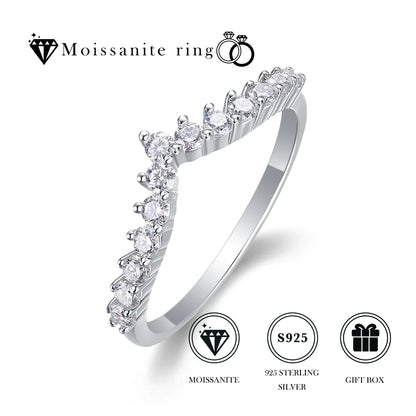 Classic 925 Sterling Silver  Cut Rings  Diamond  Platinum Plated Wedding Engagement Fine Jewelry Ring