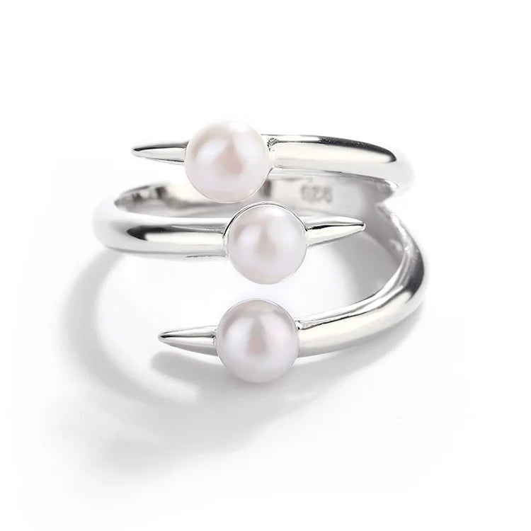 Best price custom classy pure 925 sterling silver women freshwater pearl ring