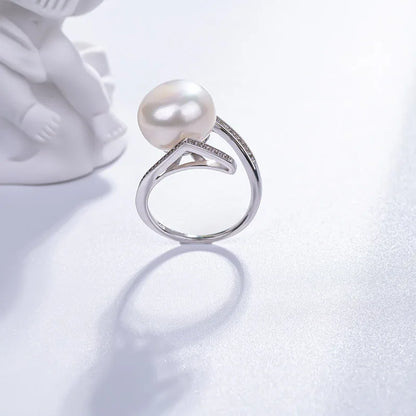 S925 pure silver pearl ring, female niche design, light luxury, high-end feeling, cool style, Instagram trendy fashion