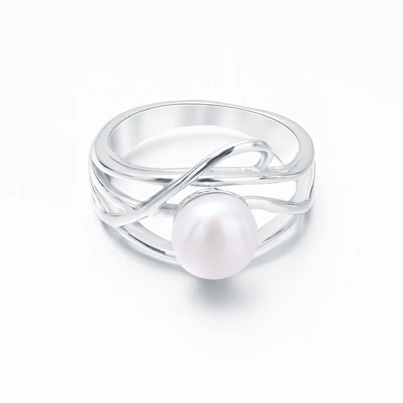 S925 pure silver pearl ring, female niche design, light luxury, high-end feeling, cool style, Instagram trendy fashion