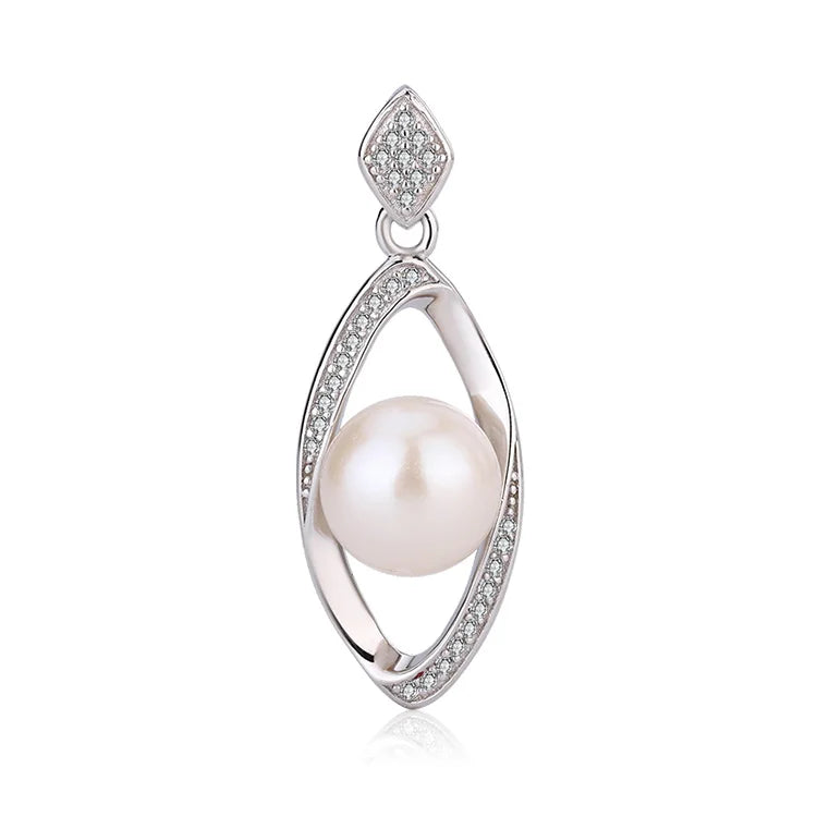 Women wholesale 925 sterling silver ladies necklace pearl pendant for jewelry making