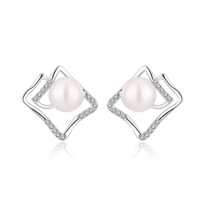 Bulk wholesale jewellery fashion jewelry popular minimalist 925 sterling silver freshwater pearl women earrings