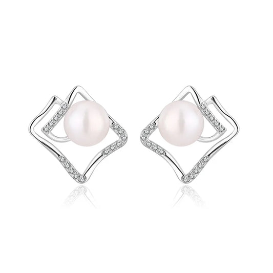 Bulk wholesale jewellery fashion jewelry popular minimalist 925 sterling silver freshwater pearl women earrings