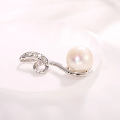 Exquisite simple fashionable 925 sterling silver twisted line shaped freshwater pearl pendant