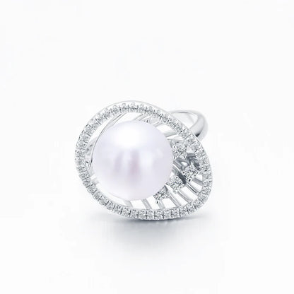 S925 pure silver pearl ring, female niche design, light luxury, high-end feeling, cool style, Instagram trendy fashion