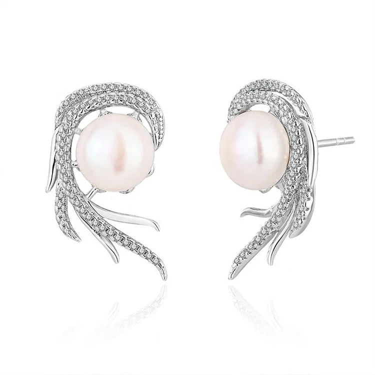 Modern funny women jewelry freshwater fresh water pearl valentines day luxury ladies earrings