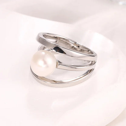 Finger custom cool bulk fashion jewelry 925 sterling silver design freshwater pearl rings for women lady