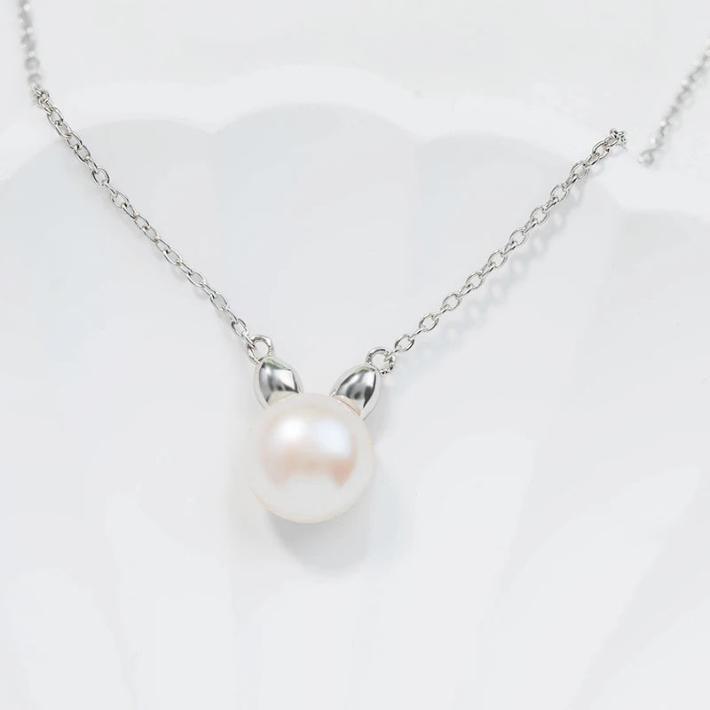 925 sterling silver women teardrop pearl charm drop pendant necklace with pearl pendant