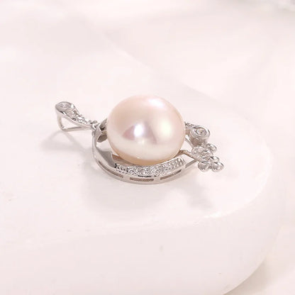 Wholesale personalized 925 sterling silver round large freshwater pearl women pendant