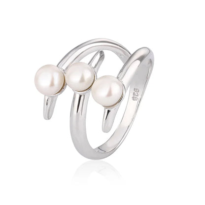 Best price custom classy pure 925 sterling silver women freshwater pearl ring