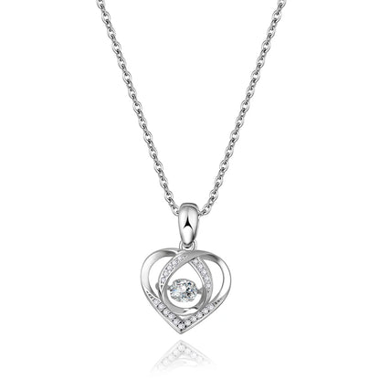 Jeweller Buy S925 Sterling Silver Moissanite Diamond Heart Pendant Necklace with Trendy Link Chain