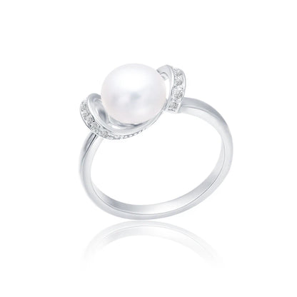 S925 pure silver pearl ring, female niche design, light luxury, high-end feeling, cool style, Instagram trendy fashion