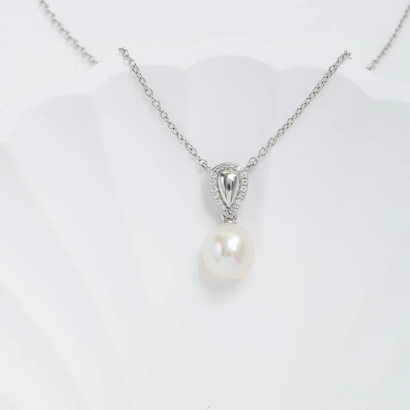 Custom made non tarnish woman 925 sterling silver pearl necklace s925 fine jewelry necklace for women