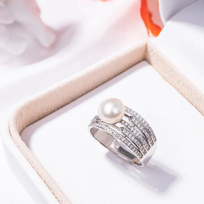 S925 pure silver pearl ring, female niche design, light luxury, high-end feeling, cool style, Instagram trendy fashion