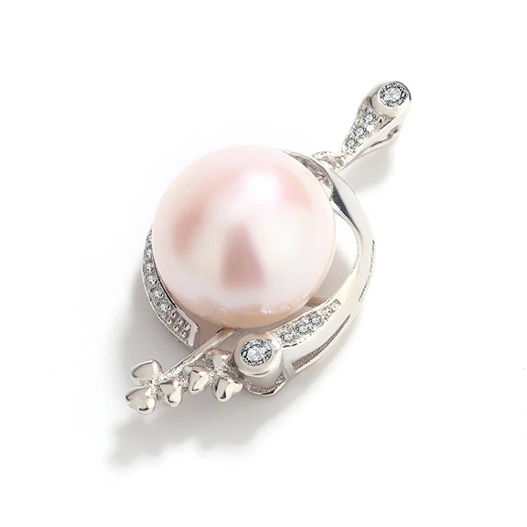 Wholesale personalized 925 sterling silver round large freshwater pearl women pendant