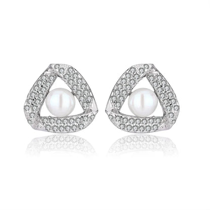 Wholesale bulk statement fine fashion jewelry 925 sterling silver freshwater natural pearl luxury women irregular studs earrings