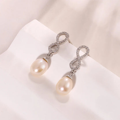 NewIn 2024 trendy plated gold  fine jewelry freshwater pearl 925 silver zirconia earrings for women