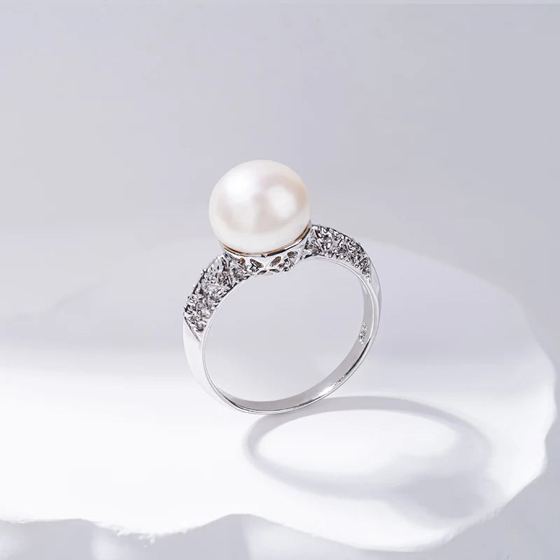 S925 pure silver pearl ring, female niche design, light luxury, high-end feeling, cool style, Instagram trendy fashion