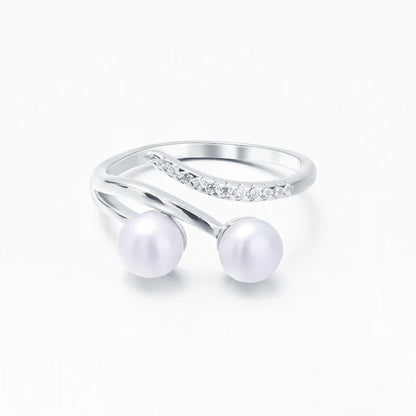 S925 pure silver pearl ring, female niche design, light luxury, high-end feeling, cool style, Instagram trendy fashion