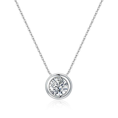 Jeweller Buy Brilliant Round Cut Moissanite Pendant On S925 Sterling Silver Link Chain Trendy Necklace