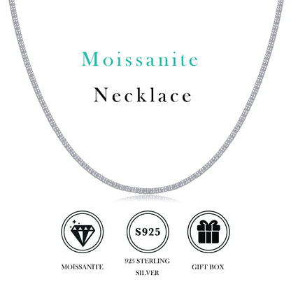 New Arrival Minimalist 925 Sterling Silver Bead Link Chain White Gol Moissanite Trendy Necklace For Gift N231213442