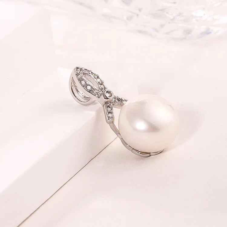 Fashion Trend 925 Sterling Silver Tie Twist Shape Freshwater Pearl Women's Pendant