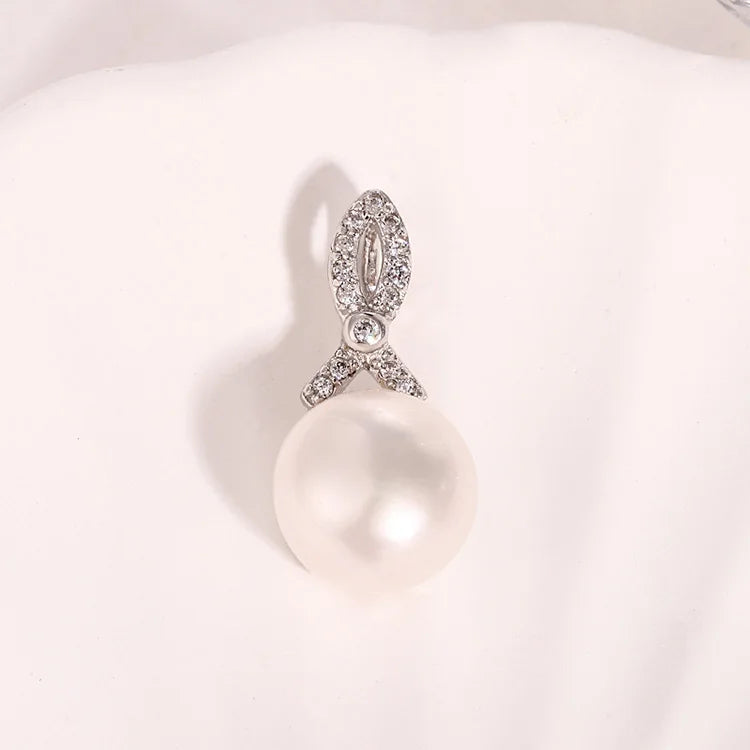 Fashion Trend 925 Sterling Silver Tie Twist Shape Freshwater Pearl Women's Pendant