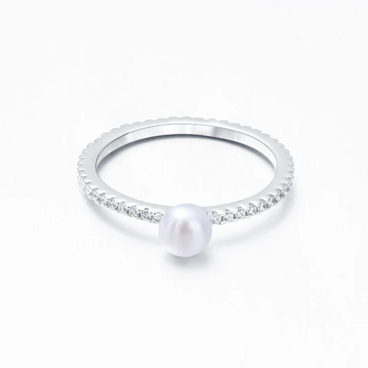 S925 pure silver pearl ring, female niche design, light luxury, high-end feeling, cool style, Instagram trendy fashion