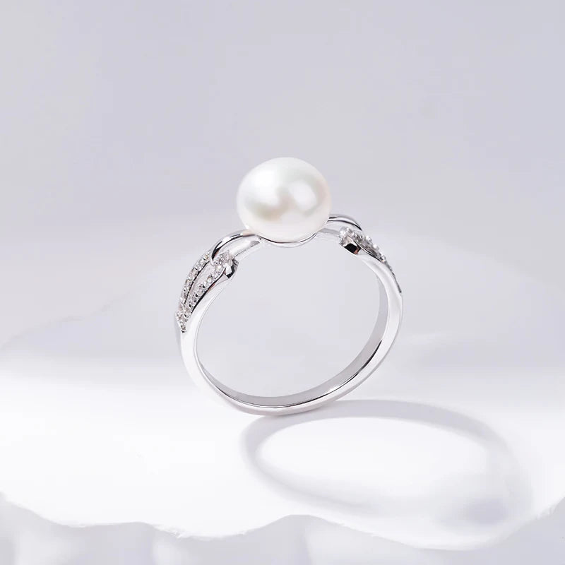 S925 pure silver pearl ring, female niche design, light luxury, high-end feeling, cool style, Instagram trendy fashion