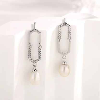 Wholesale bulk fashion fine 925 silver jewelry custom women cultured water pearl earrings