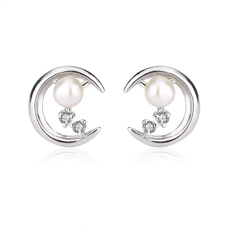 Fashion pearl silver fine jewelry set ladies 925 sterling silver fresh water pearls ring earrings necklace pendant set