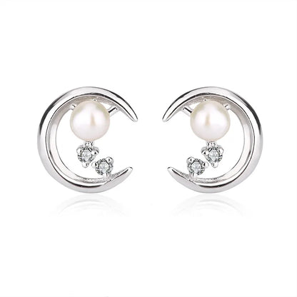 Fashion pearl silver fine jewelry set ladies 925 sterling silver fresh water pearls ring earrings necklace pendant set