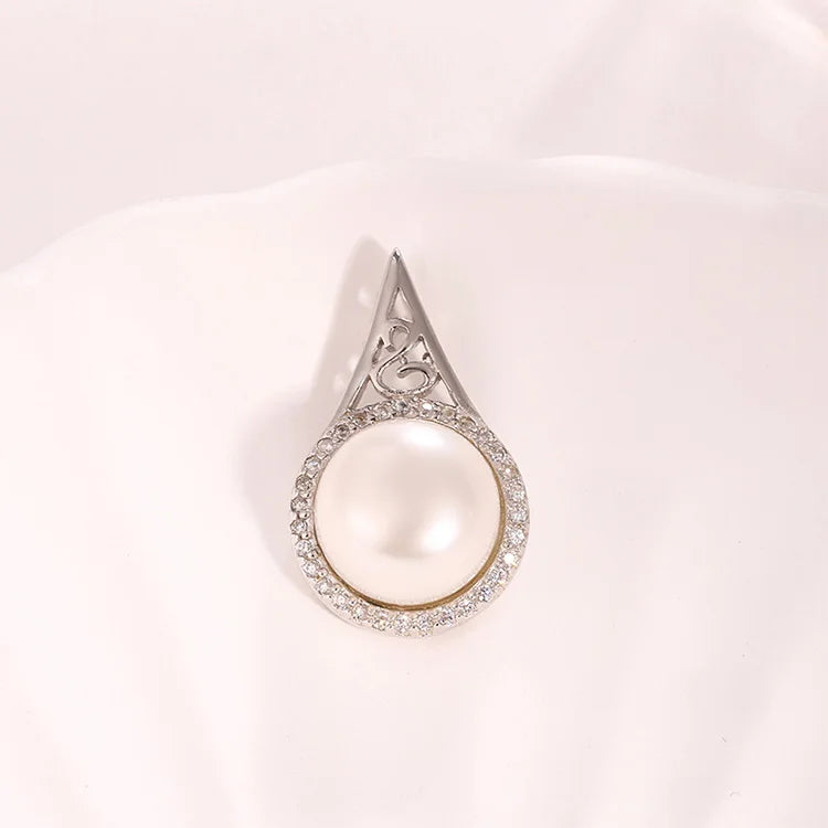 Wholesale ring interwoven 925 sterling silver freshwater pearl charm ladies pendant