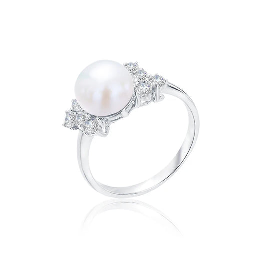 S925 pure silver pearl ring, female niche design, light luxury, high-end feeling, cool style, Instagram trendy fashion