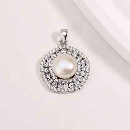 Custom made pendant manufacturer wholesale diamond 925 sterling silver single pearl necklace pendant for chains