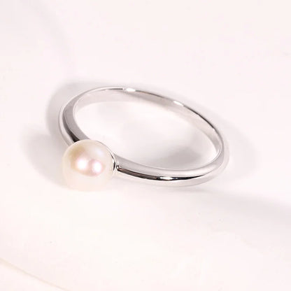 Customizable custom fashion s925 jewelry 925 sterling silver minimalist engagement freshwater pearl ring for women