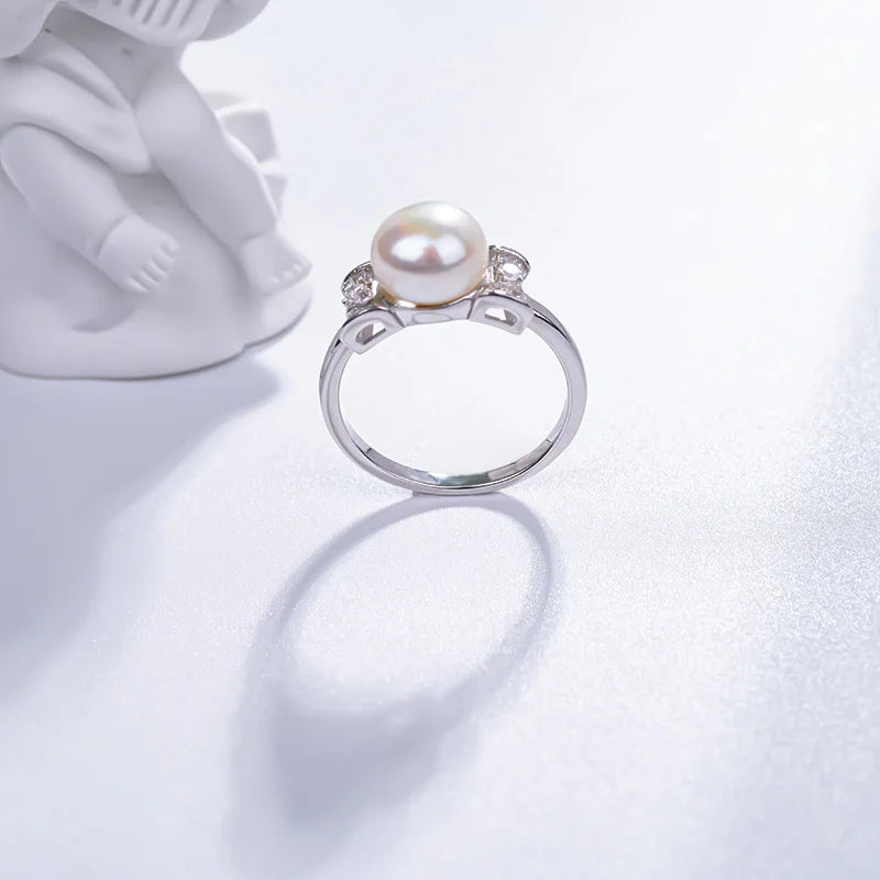 S925 pure silver pearl ring, female niche design, light luxury, high-end feeling, cool style, Instagram trendy fashion