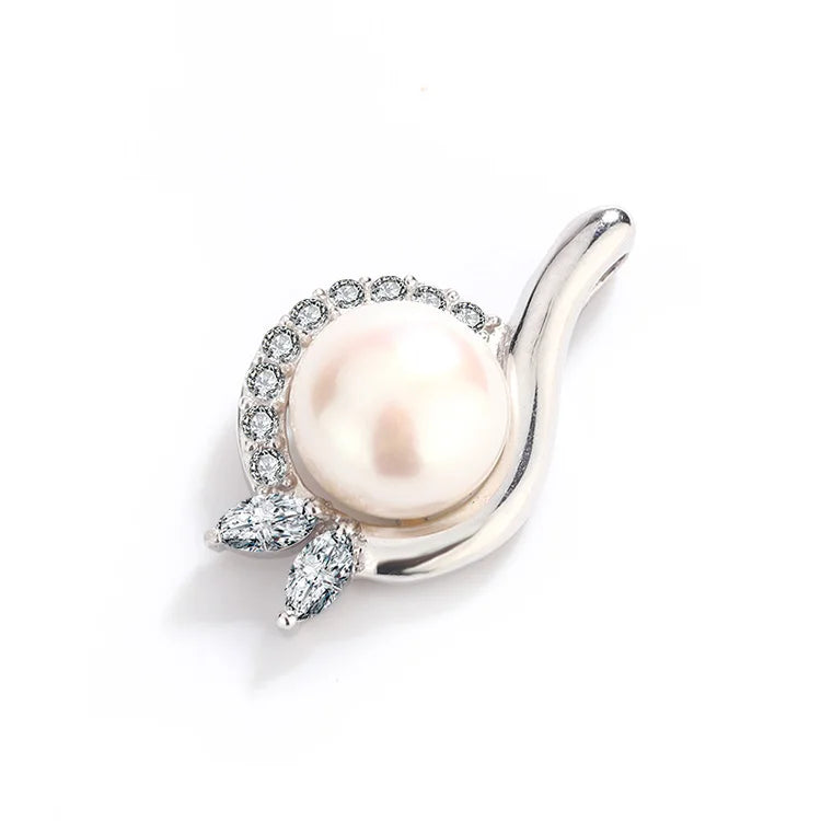 Original Design Fashion Freshwater Pearl 925 Silver Ladies Women Pendant with Zircon Diamond Setting