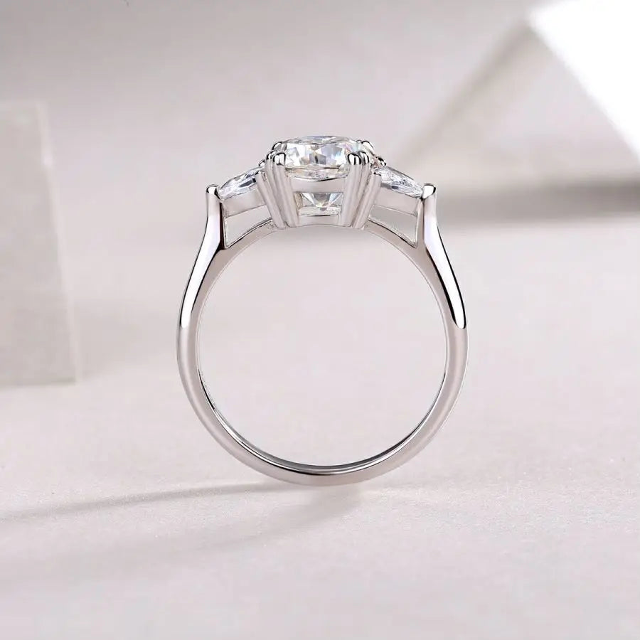 Latest D Color Cushion Cut 1.6 Carat Moissanite Ring in S925 Silver Plated with 18K White Gold - Wedding Jewelry Gift