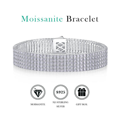 Pass Diamond Tester White Gold 925 Sterling Silver VVS Moissanite Diamond  Link Bracelet L240113570-20