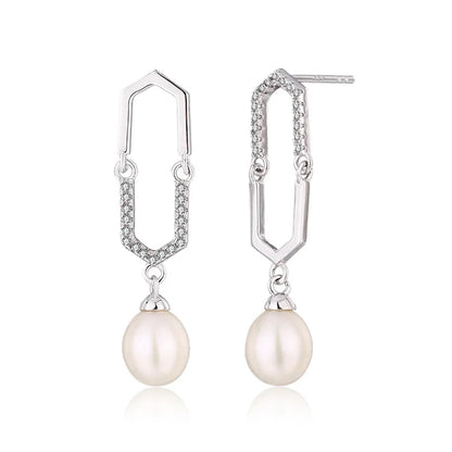 Wholesale bulk fashion fine 925 silver jewelry custom women cultured water pearl earrings