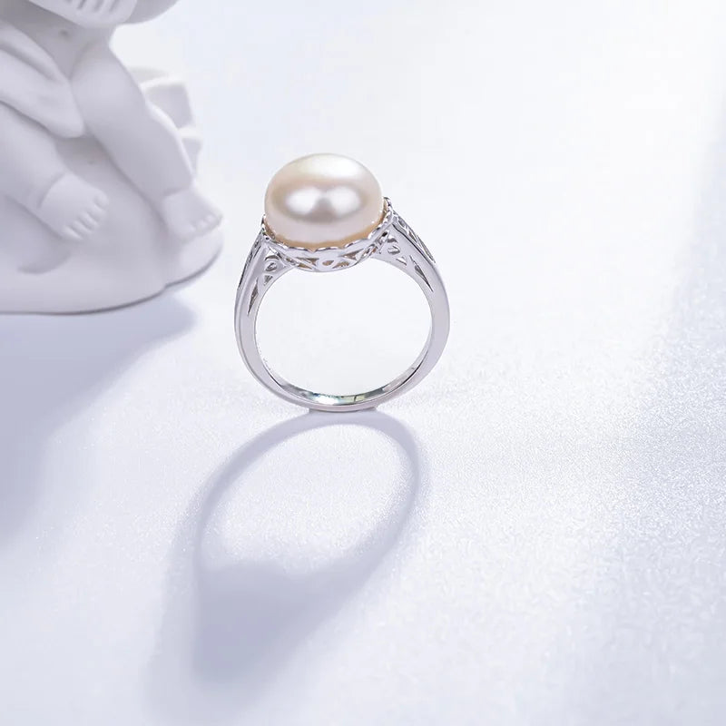 S925 pure silver pearl ring, female niche design, light luxury, high-end feeling, cool style, Instagram trendy fashion