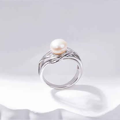 S925 pure silver pearl ring, female niche design, light luxury, high-end feeling, cool style, Instagram trendy fashion