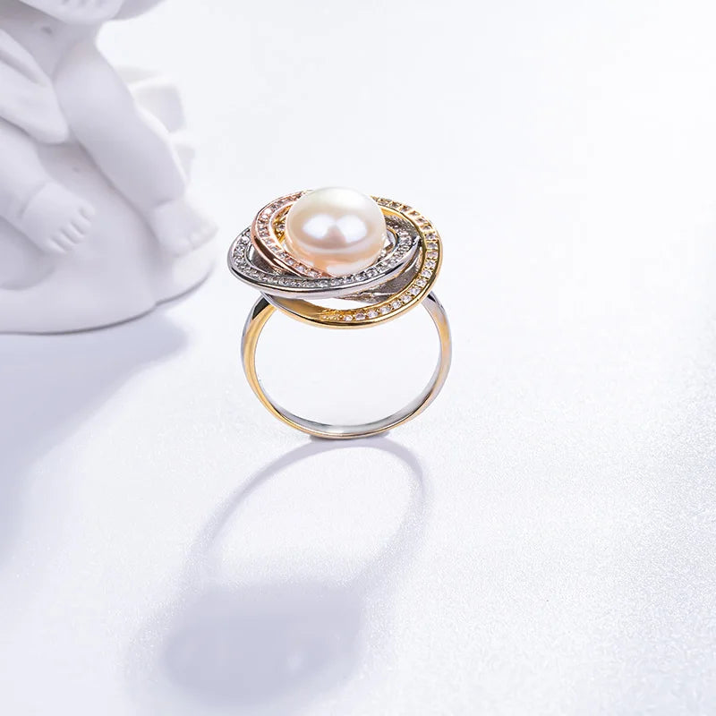 S925 pure silver pearl ring, female niche design, light luxury, high-end feeling, cool style, Instagram trendy fashion