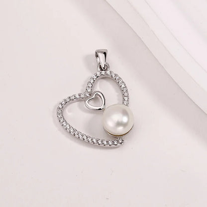 Best bulk price wholesale custom freshwater pearl 925 sterling silver heart shaped pendant